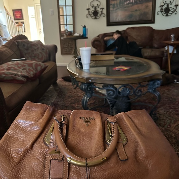 Brown leather Prada purse - Picture 10 of 12